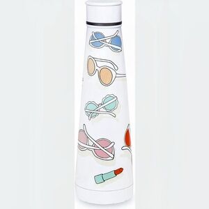 Kate Spade New York White Insulated Stainless Steel Water Bottle, 14.5